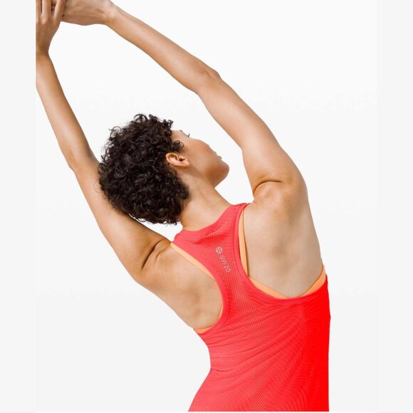 Lululemon Swiftly Speed Racerback *SeaWheeze Illusion Flare / Florid Orange - 2 - Picture 9 of 11